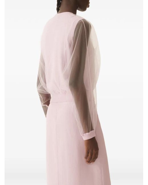 Fabiana Filippi Pink Sheer-Sleeves Blouse