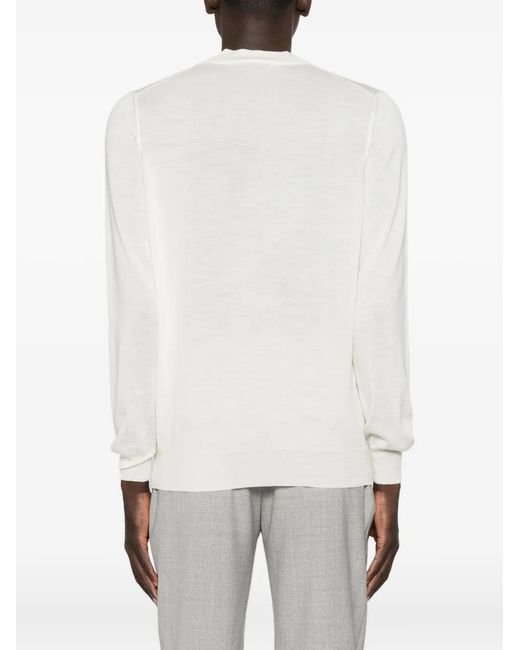 GIUUNO White Fine-Knit Jumper for men