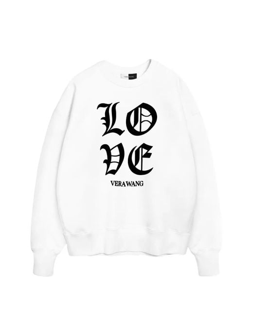 Vera Wang White Sweat Love À Coupe Oversize En Coton