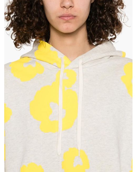 Autry Yellow Flowers Hoodie Mini Dress