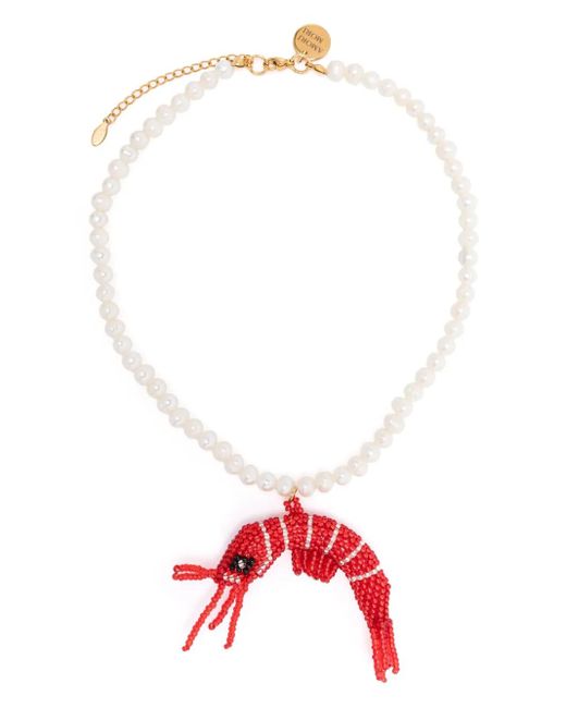 Amori Mori Perlas Gambero ネックレス Red