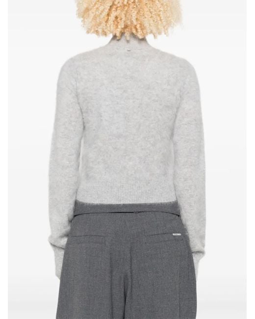 Maglione Crop A Collo Alto di Sportmax in Gray