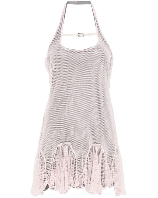 GIMAGUAS Gray Nicole Mesh-panel Mini Dress