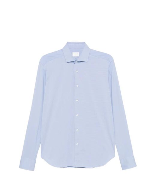 Xacus Blue Spread-Collar Long-Sleeve Shirt for men