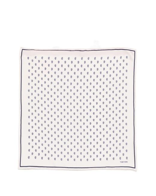 Foulard En Soie À Motif Tom Ford pour homme en coloris White