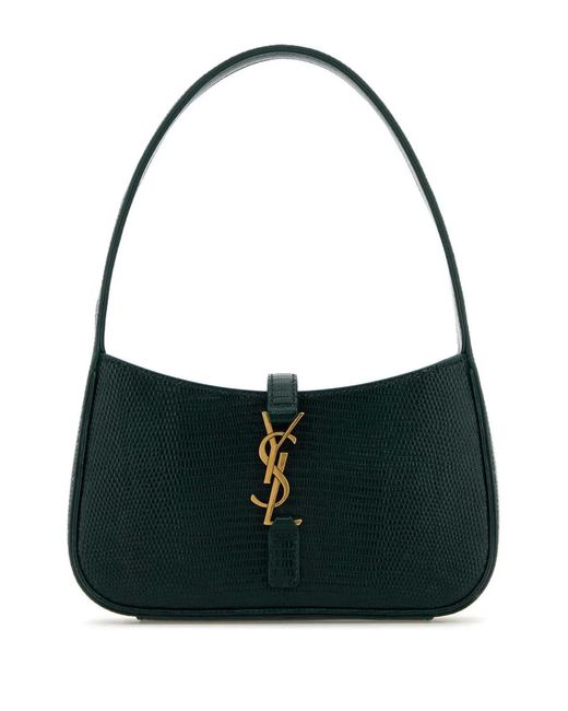 Saint Laurent Black Le 5 À 7 Lizard-Effect Logo Mini Shoulder Bag