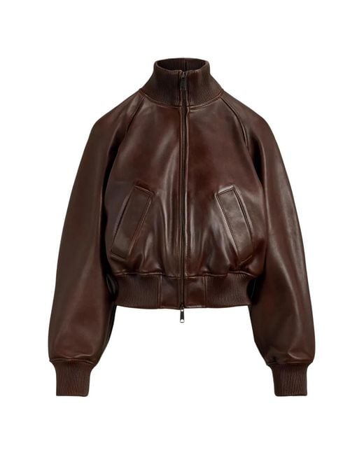 Polo Ralph Lauren Zip-Up Leather Jacket in Brown | Lyst Canada