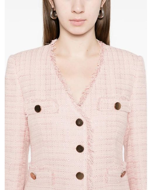 Tagliatore Pink Dharma Frayed Jacket