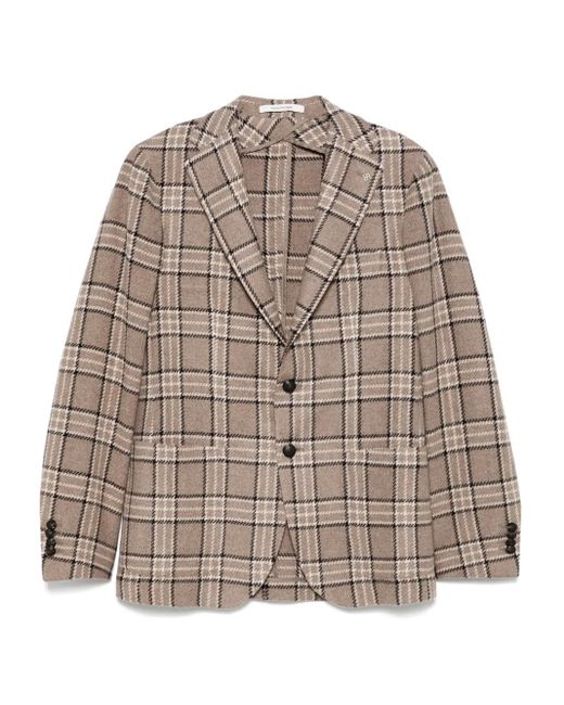 Tagliatore Brown Checked Blazer for men