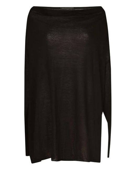 Ann Demeulemeester Black Boat-Neck Long-Sleeve Top