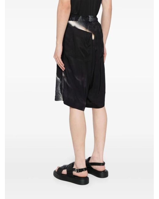 Julius Black Graphic-Print Bermuda Shorts for men