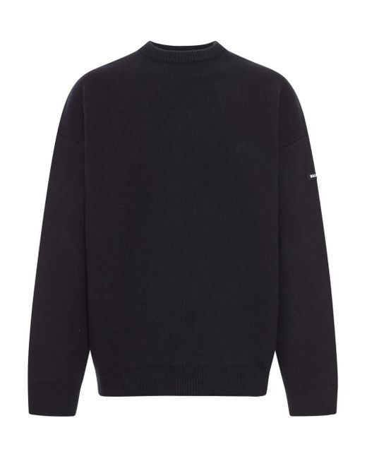 Balenciaga Blue Logo-Patch Sweater