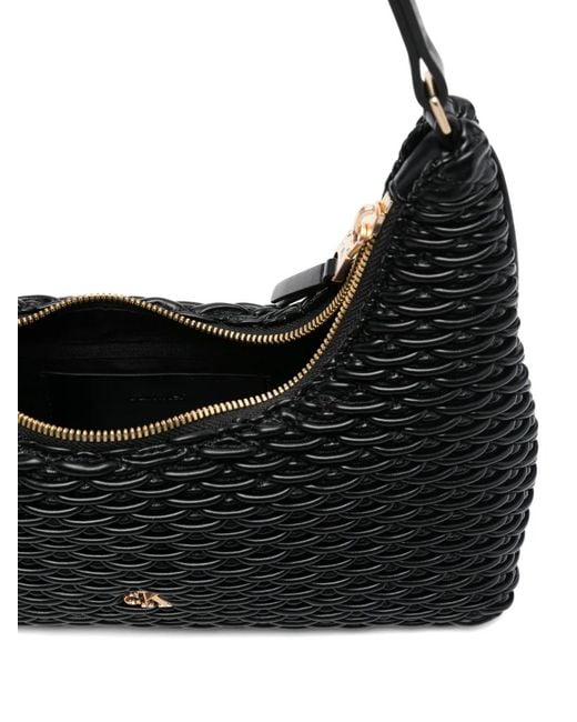 Calvin Klein Black Sac Porté Épaule À Design Plissé