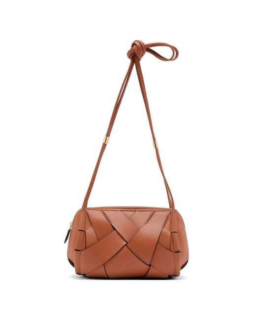 Ulla Johnson Brown Charlotte Leather Shoulder Bag