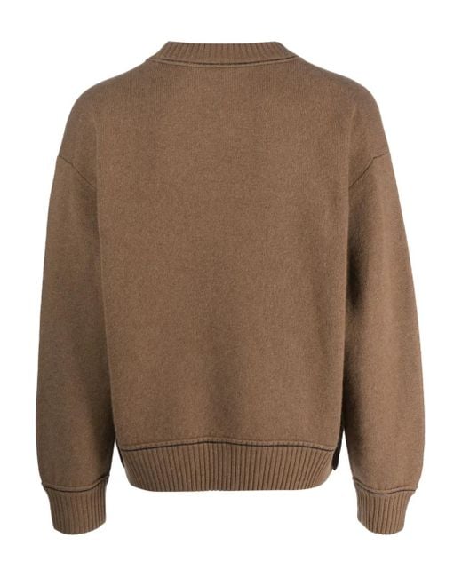 Sacai Brown Crew-Neck Pullover Jumper for men