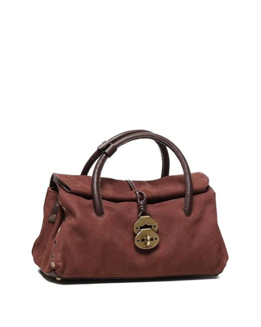 Zanellato Brown Dotta Leather Top-Handle Shoulder Bag