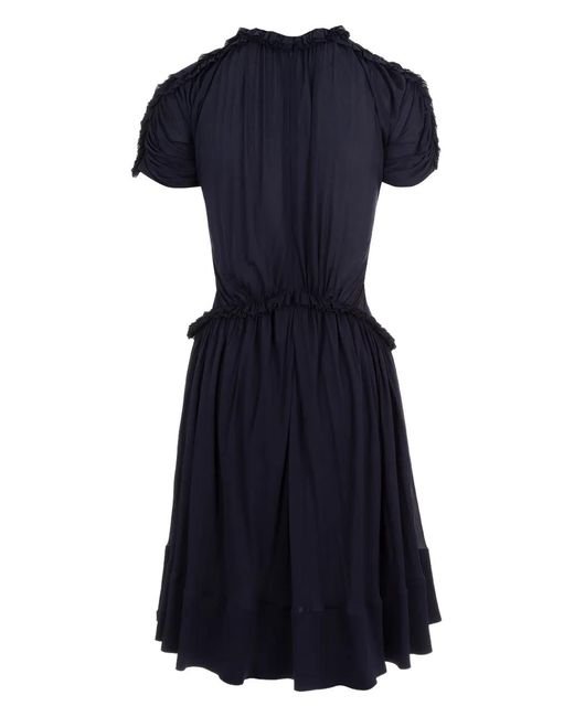 Victoria Beckham Blue Gathered Heart-Shaped Midi Dress