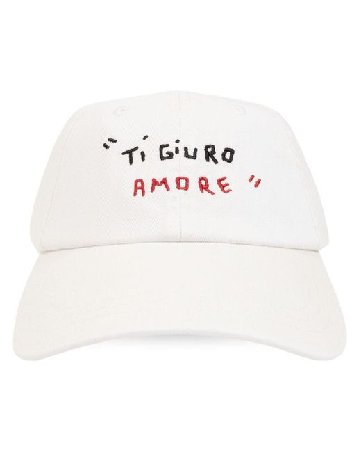 Samsøe & Samsøe White Logo-embroidered Denim Hat