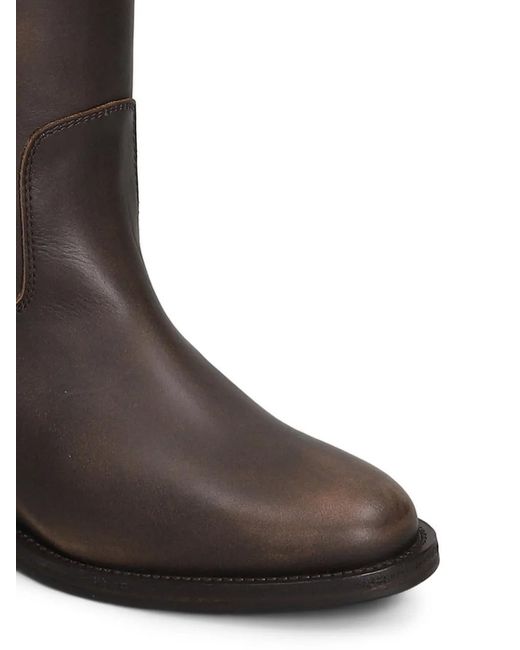 Via Roma 15 Brown V-Cut Knee-High Boots