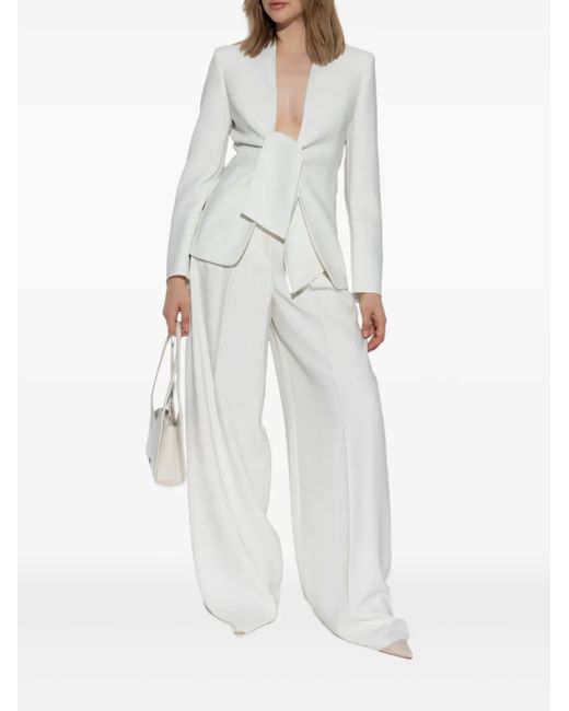 Max Mara White Pleated Trousers