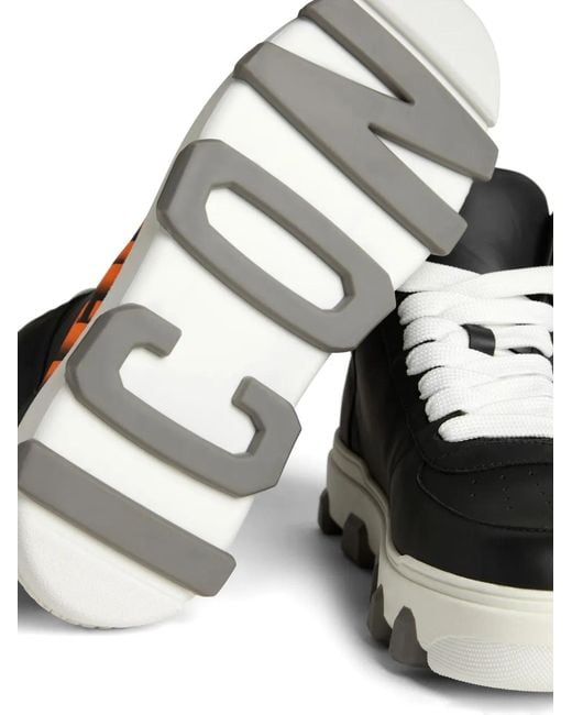 DSquared² Black Logo-Lettering High-Top Sneakers for men