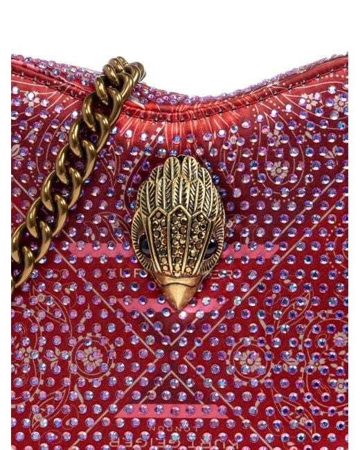 Kurt Geiger Purple Kensington Heart Heart-Shaped Crystal-Embellished Tote Bag