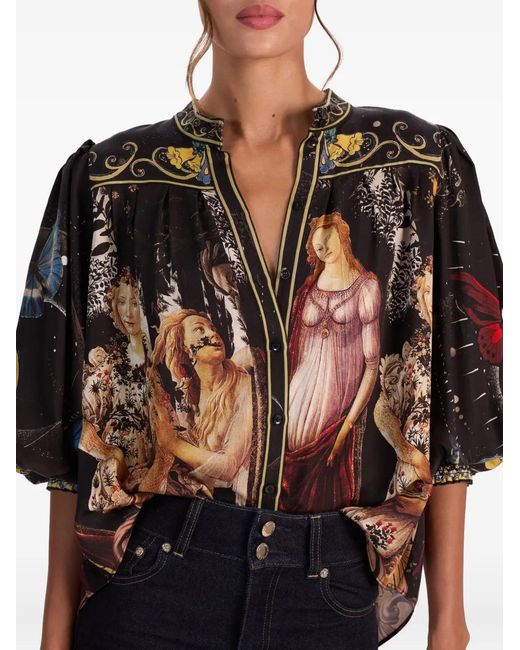 Haut Boutonné Cora À Manches Longues Alice + Olivia en coloris Black