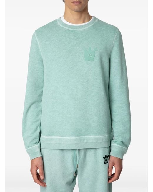 Zadig & Voltaire Green Stony Skull Sweatshirt for men