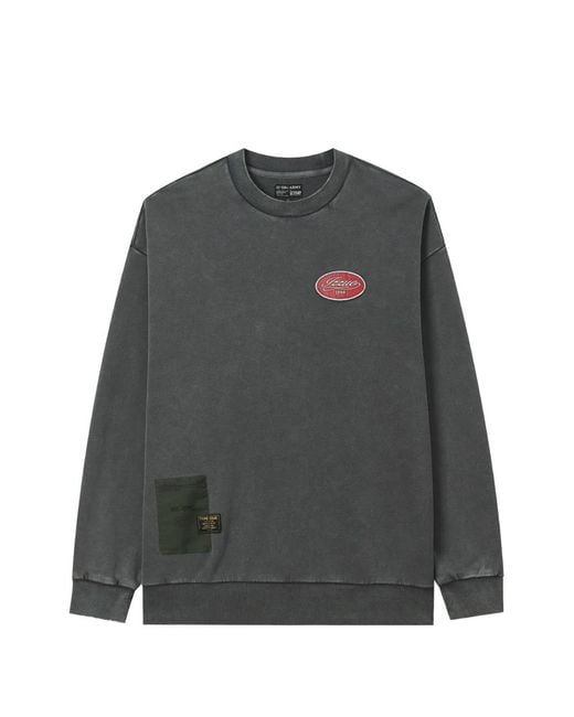 Izzue Gray Graphic-Print Patch-Detail Sweatshirt for men