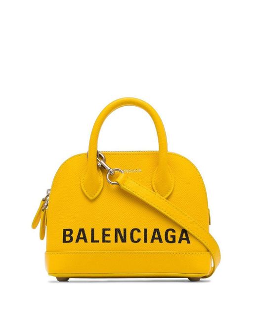 Balenciaga Canary Yellow Ville Xxs Leather Cross Body Bag