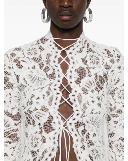 MANURI Sally レース ブラウス White