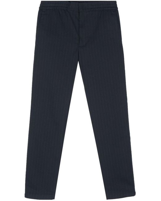 NN07 Blue Foss Pinstriped Tapered Trousers for men