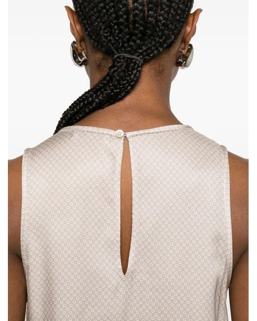 Peserico White Blouse À Imprimé Géométrique