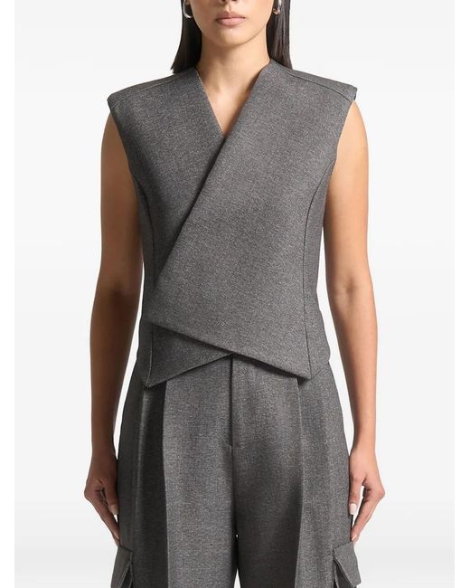 Manière De Voir Women's Gray Wrap Tailored Waistcoat