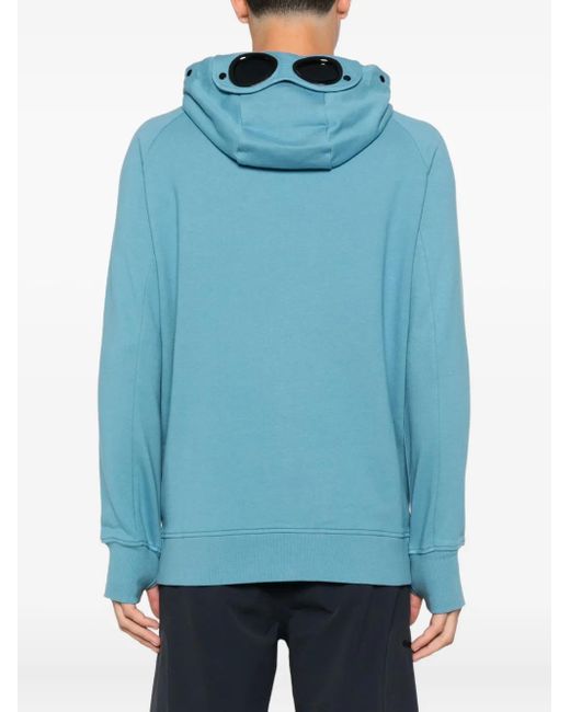 C P Company Blue Zip-Fastening Hoodie for men