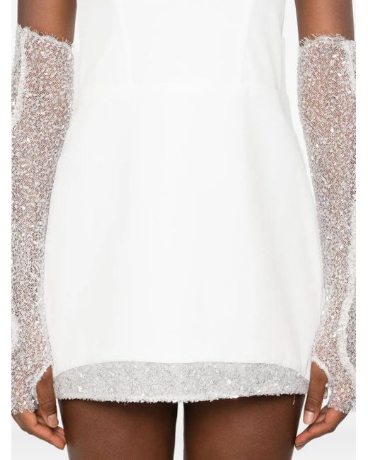 Vestiaire d'un Oiseau Libre Verfraaide Off-Shoulder Jurk in het White