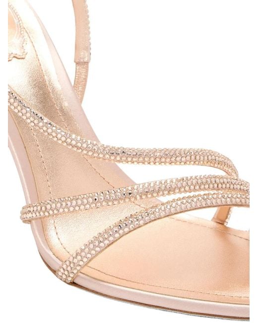 Rene Caovilla Pink 10Mm Erin Crystal-Embellished Heeled Sandals