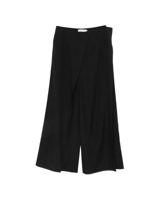 Viktoria Chan Black Pantalon Avana À Détails De Plis
