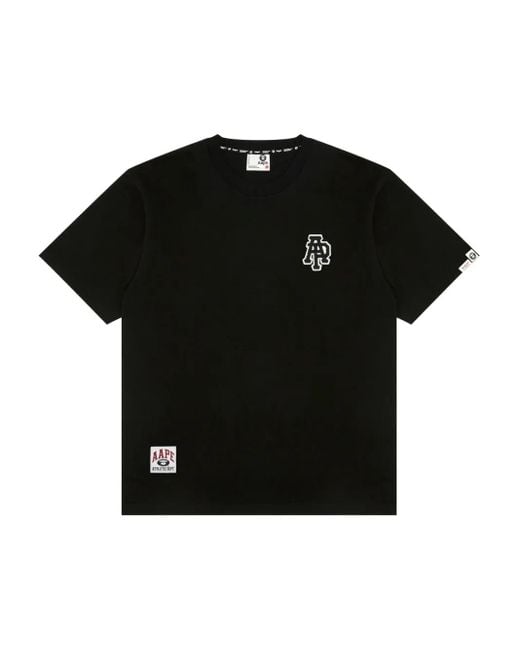 Aape By A Bathing Ape Men's Black Athletic Dept Logo T-Shirt