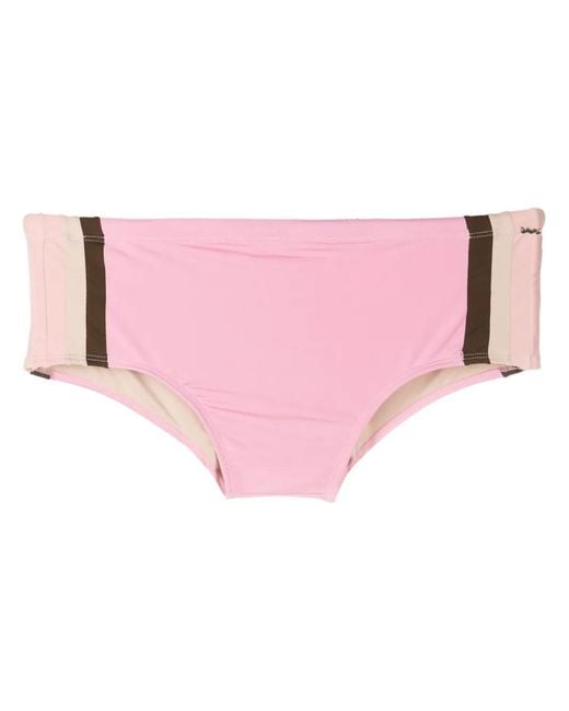 Amir Slama Pink Side-Stripe Swim Trunks for men