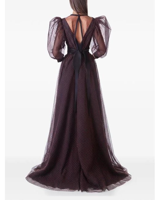 Gatti Nolli by Marwan Black Polka-Dot Gown Dress
