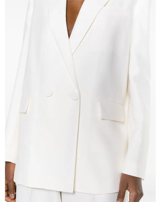 Fabiana Filippi White Peak-Lapels Double-Breasted Blazer