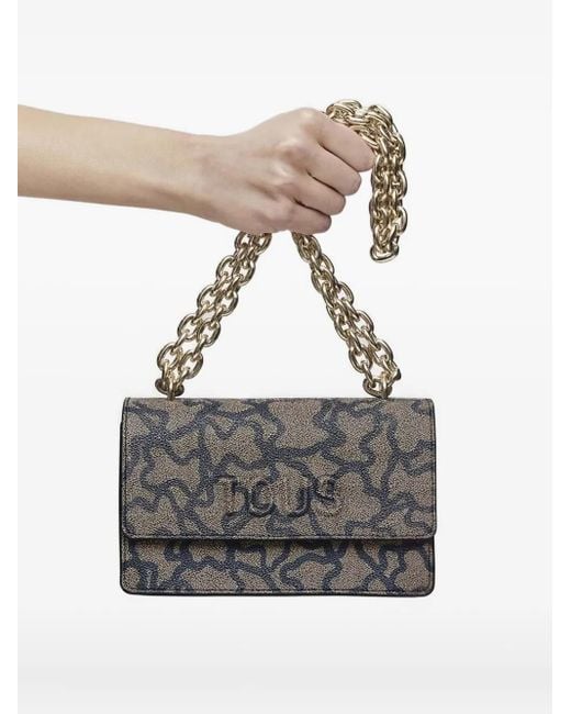 Tous White Bear-Print Chain-Strap Shoulder Bag
