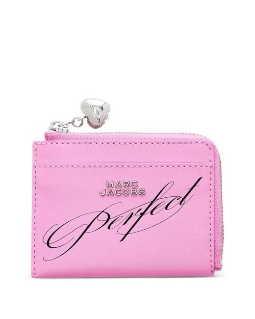 Marc Jacobs Pink Logo Charm Zip Wallet