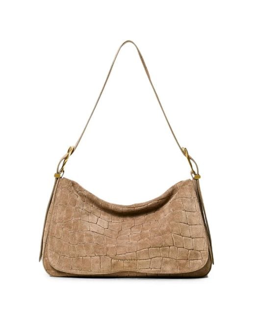 Twinset Natural Liliane Croc-Effect Leather Tote Bag