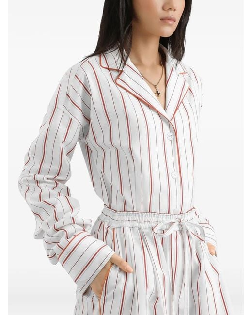 Dolce & Gabbana White Striped Buttoned Shirt