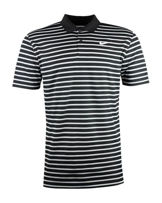 Nike Black Victory Striped Polo Shirt for men