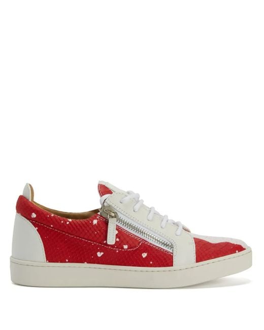 メンズ Giuseppe Zanotti Frankie レザースニーカー Red