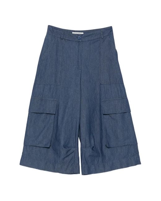 MOUTAKI Blue Cargo-Pockets Short