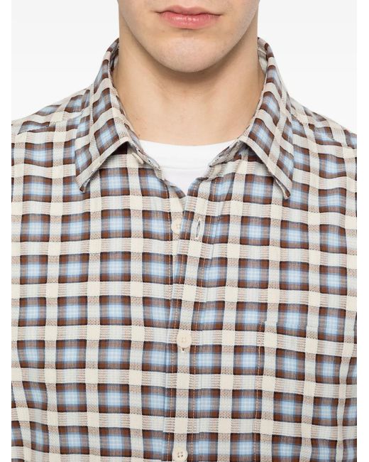 NN07 White Deon Check Shirt for men